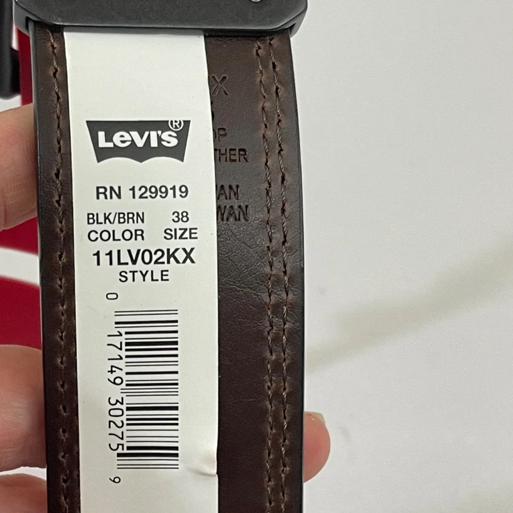 Levis Reversible Leather Belt Mens Size 38 Black Brown‎ 11LV02KX NEW